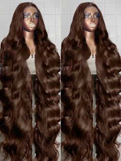 Chocolate Brown Body Wave Lace Frontal Human Hair Wig For Women 13x4 13x6 Hd Lace Frontal Wig Hd Lace Frontal, Human Wigs, Wig Human Hair, Long Black Hair, Frontal Wig, Human Hair Wig, Wigs Hair Extensions, Hd Lace, Lace Frontal Wig