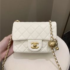 White Lambskin Antique Ghw Size 17 X 12.5 X 7 Cm Adjustable Chain Micro Chip Like New Condition - See Photos For Details Includes Full Set Box, Dust Bag Chanel White Mini Flap Bag, Micro Chip, Micro Bag, Chanel Pearls, Chanel Mini, Chanel Bags, Chanel Bag, Full Set, Dust Bag