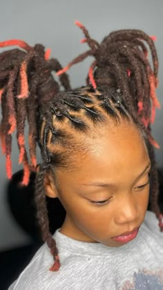 Loc Hairstyles For Girls Kids, Little Black Girls Loc Styles, Kids Loc Styles, Cute Loc Styles, Locs Ideas, Kid Hairstyles, Bella Hair