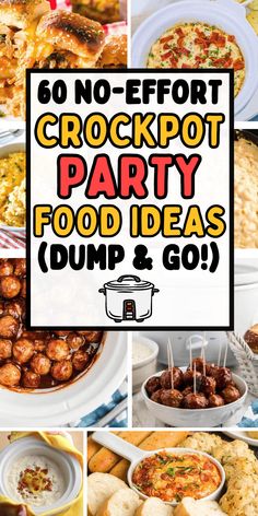 Quick and easy crockpot party food ideas for a crowd! These crockpot party appetizers, snacks, dinners, drinks and desserts are crowd pleasers make ahead party food. Best potluck dishes & slow cooker appetizers for football party, office party, Halloween, Thanksgiving, new years or xmas holiday party, luau party, 4th of july, or super bowl. Meatballs, sausage, kielbasa, hot crockpot dips. Fall appetizers crockpot, party food appetizers, appetisers recipes, crockpot appetizers, crockpot snacks. Crockpot Party Appetizers, Easy Crockpot Party Food, Appetizers For Football Party, Appetizers For Football, Make Ahead Party Food, Potluck Recipes Crockpot, Crockpot Party, Crockpot Potluck, Crockpot Snacks