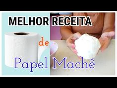 a person holding a roll of toilet paper in their hand and the words mellor regeta de papel mache above it