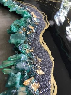 some very pretty green and gold colored rocks