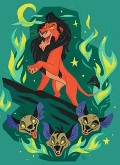 the lion king is surrounded by other animals