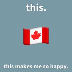 a canadian flag with the words this makes me so happy