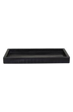 a black rectangular tray on a white background with no one in it or someone else