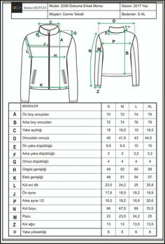 the size chart for a women's jacket, with measurements in english and spanish