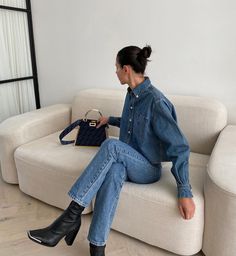 Gala Gonzalez, Emmanuelle Alt, All Jeans, Double Denim, Looks Street Style, 가을 패션, Autumn Outfit, Outfit Inspo Fall, Looks Style