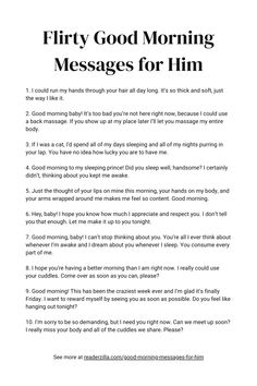 Flirty Good Morning Messages for Him Printable Sweet Things To Say To Your Husband, Morning Messages For Him, Morning Message For Him, Love Message For Him, Crush Advice, Message For Boyfriend, Morning Texts, Getting To Know Someone