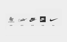 the evolution of nike logos in four different styles