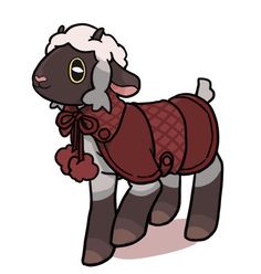 a cartoon sheep with a sweater on