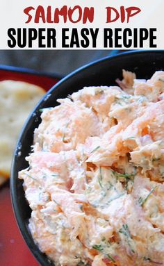 smoked salmon cream cheese dip in a black bowl