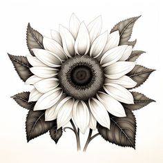 Sunflower Splendor - Artistic Beauty for Your Home Sunflowers Tattoo Ideas, Sunflowers Tattoo, Tim Burton Tattoo, Sunflower Tattoo Shoulder, Printable Flower Coloring Pages, Sketching Tips, Chicano Tattoos, Sunflower Tattoos, Flower Art Drawing