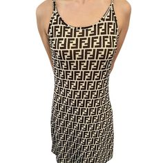 Fendi Vintage Zucca Monogram Dress #40 One-Piece Beige Black Polyester Rankab Ab: Good Condition, Used. Vintage, Still In Good Condition. Please Check Photos For Detail. Underarm To Underarm: 14.6 Inch37cm Total Length: 29.9 Inch76cm Waist: 13 Inch33cm Hip: 29.9 Inch76cm Sleeveless Denim Dress, Fendi Vintage, Vintage Versace, Linen Jacket, Short Dresses Casual, Night Out Dress, White Sleeveless, Monogram Logo, Dress Clothes For Women