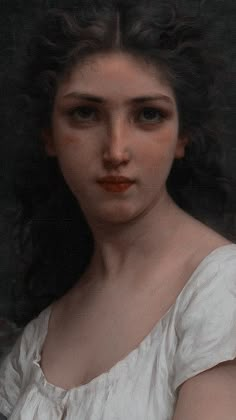 a painting of a woman with long hair