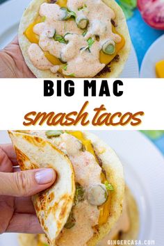 Big Mac Smash Tacos Smash Tacos Recipe, Big Mac Smash Tacos, Smash Tacos, Breakfast Pockets, Impressive Dinner, Beef Meat, Easy Family Dinners, Taco Recipes, Big Mac