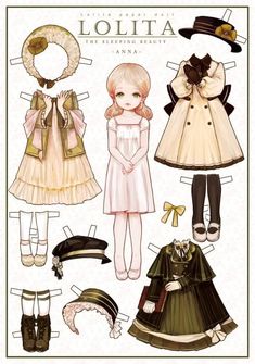 paper dolls with clothes and hats on them