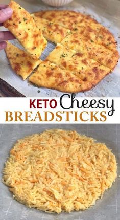 keto cheesy breadsticks with cheese on top and in the middle