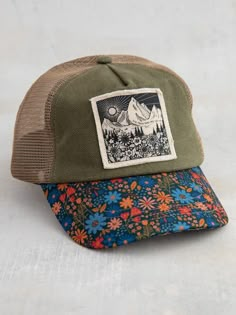 Canvas Trucker Hat|Mountains-view1 Natural Life Brand Clothing, If The Cap Fits Wear It, Gifts For Best Friends Target, Colorful Trucker Hat, Best Friend Hats, Women’s Hat, Women’s Baseball Hat, Summer Outfits With Baseball Hats, Women’s Hats