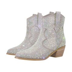 PRICES MAY VARY. These sequin western boots feature a whole shoes rhinstone sequins, surely standout in the crowd. Ankle neck Circumference: Approximately 30cm (11.81"). Boots shaft measures approximately 12-15cm (4.7"--5.9"). Measurements: Chunky block Heel measures approximately 5.5cm(2.9 inches). Contact us for more customer service. Item title: block heels rhinestone cowboy boots point toe sparkly western shoes. Dress And Cowgirl Boots, Glitter Ankle Boots, Knee High Western Boots, Sparkly Boots, Rhinestone Boots, Pointed Toe Ankle Boots, Western Shoes, Silver Boots, Boot Pulls