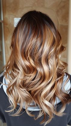 27 Latte Hair Color Ideas That Are Brewing Hot! Curly Fall Hair Color, Autumn Hair Colors For Brunettes, Medium Blonde Balayage, Latte Hair Color, Butterscotch Hair Color, Autumn Hair Colors, Latte Hair, Blonde Caramel Highlights, Hair Aesthetics