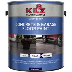 a can of concrete and garage floor paint