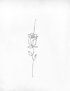 a black and white drawing of a rose on a white paper with the word love written in it