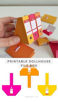 Как вам Miniature Paper Printables, Printable Folder Template, Dollhouse Miniatures Diy Printables, Colorful Paper Crafts, Miniature Boxes Printable, Diy Paper Miniatures, File Folder Crafts, Miniature Printables Templates Free, Mini Dollhouse Diy