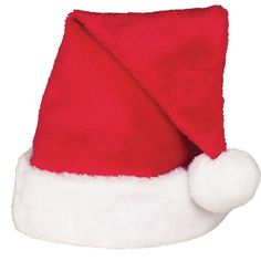 Red plush Santa hat. Features a white cuff and pom. Plush, soft construction. Standard one size fits most. Santa Hat Preppy, Santa Hat Stockings, Preppy Christmas Hat, Santa Hat Pattern Felt, Cheer Costumes, Indoor Holiday Decor, Black Witch Hat, Halloween Witch Decorations, Stocking Hat