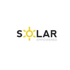 the logo for solar empored is shown in black and yellow on a white background