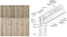 an architectural drawing shows the details of a wooden decking area and how to install it