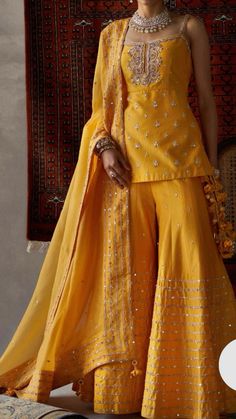 Punit Balana, Haldi Outfits, Kurta Sharara Set, Kurta Sharara, Indian Outfits Lehenga, Anita Dongre