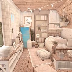 #roblox #robloxbuild #bloxburg #robloxgame Blocksburg Room Ideas￼, Tiny House Bedroom, House Decorating Ideas Apartments, Small House Layout, Bedroom Ideas Aesthetic, Simple Bedroom Design, Tiny House Layout, Diy House Plans, House Floor Design