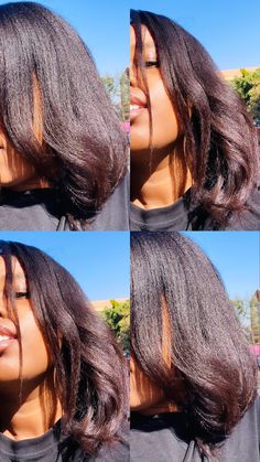 Healthy Relaxed Hair Growth, Black Relaxed Hair, Relaxed Hair Growth, Relaxed Hair Journey, Healthy Relaxed Hair, Relaxed Hair Care, Growth Goals, Aesthetic Hairstyles, Natural Hair Growth Tips