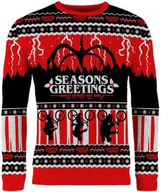 The name may suggest that �will be a gift you�d rather spend this season away from your loved ones, but you can�t deny that the Christmas Sweater is the ideal Christmas. It�s the perfect gifts. It�s no surprise that you wants to keep it all to himself! One thing you are willing to share though [...] Stranger Things Christmas Sweater, Best Christmas Sweaters, Stranger Things Christmas, Nerdy Christmas, Stranger Things Merchandise, Office Christmas Party, Sweater Season, Stranger Things Season, The Upside