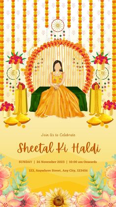 Digital Wedding Invitations Indian, Haldi Card, Haldi Invitation, Wedding Invitations Indian, Cartoon Wedding Invitations, Wedding Illustration Card, Digital Wedding Invitations Design, Digital Wedding Invitations Templates, Wedding Card Design Indian