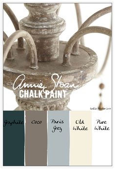 an image of a chandelier with the words annie sloan chalk paint on it