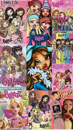 many different pictures of barbie dolls and their names