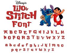 the letters and numbers for disney's lilo and stitch font