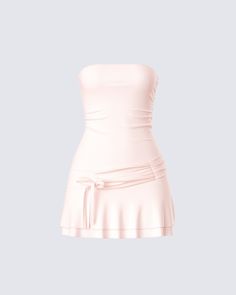 This pink jersey mini dress will give anyone a sweet tooth 🍬 With a layered ruffle skirt, an asymmetrical drop waist, shirring on waistband, and bow trim - this look will have you satisfying all their cravings 🤤 Ivory Maxi Dress, Layered Ruffle Skirt, Bow Mini Dress, Seize The Moment, Pink Jersey, Welcome To The Future, Backless Maxi Dresses, Hoco Dresses, Pink Mini Dresses