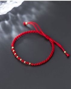 Cheap Red Resizable Beaded Bracelets, Gold Knot Bracelet, Amulet Bracelet, Rope Bracelets, Good Luck Bracelet, Red String Bracelet, Red String, Red Thread