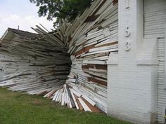 a house that has been torn down with the words house project on it