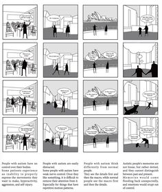 a comic strip with people talking to each other and one person standing in front of them