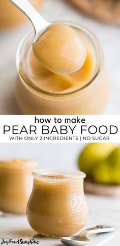 how to make pear baby food with only 2 ingredients in one sugar jar and spoon