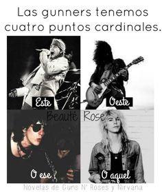 four different pictures with the names of people in spanish and english, including one man playing guitar