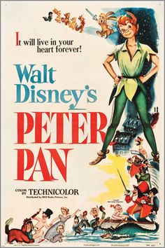 a movie poster for walt's peter pan