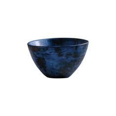 a black and blue bowl on a white background