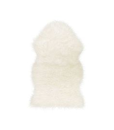 a white sheepskin rug on a white background