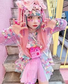 Decora Fashion Outfits, Harajuku Decora Kei, Decora Kei Fashion, Decora Girl, Decora Outfits, Decora Aesthetic, Kawaii Street Fashion, Decora Style, Decora Fashion