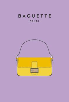 Fendi's Baguette became the world's first it-bag after Sarah Jessica Parker's character in Sex and the City appeared in the successful TV show wearing the bag on several occasions. Iconic Handbags, Boyy Bag, Fashion Watercolor, Fendi Baguette Bag, Money Wallpaper Iphone, Bag Styles, Watercolor Fashion, French Actress