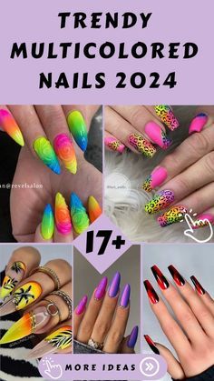 Nails For May 2024, Fun Spring Nails Design 2024, Bright Spring Nail Designs, Spring Nail Art 2024, May Nails Ideas 2024, Hot Nail Colors, Mother’s Day Nails, May Nail Colors, Bright Color Nails